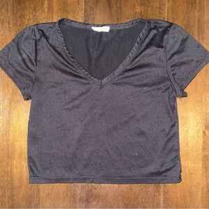 Black V-Neck Women's Top
